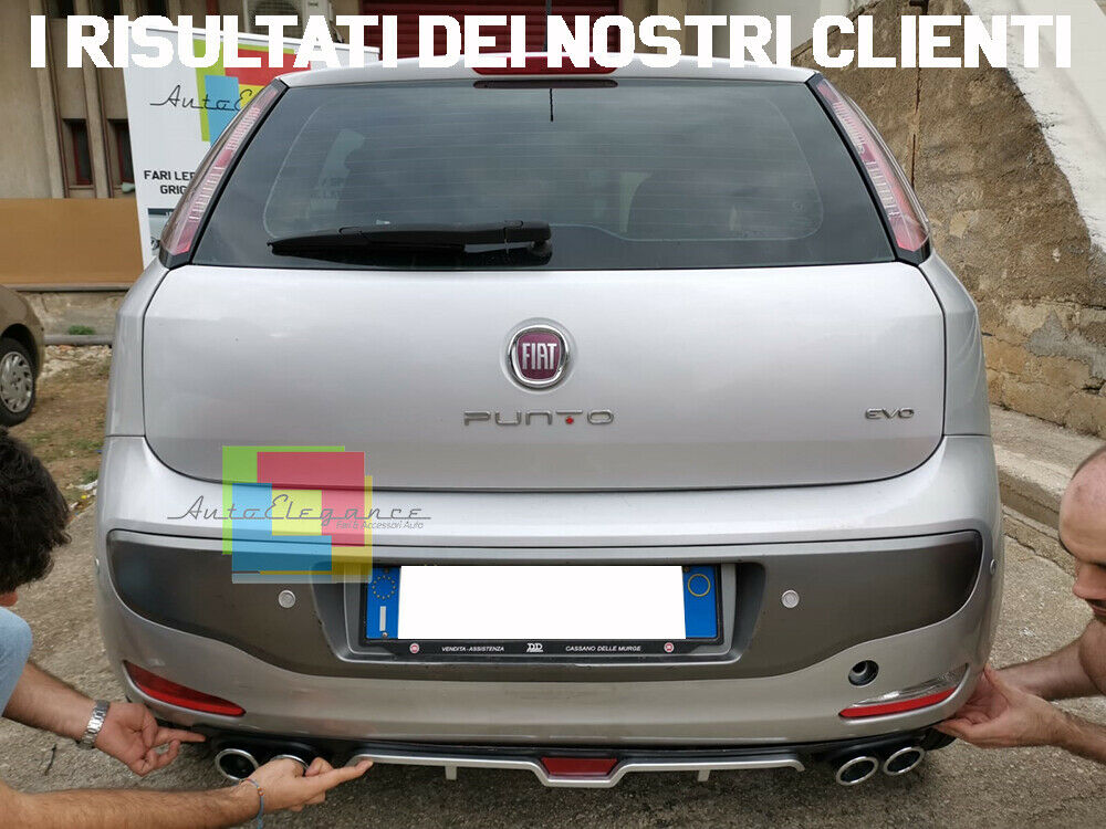 DIFFUSORE SOTTO PARAURTI PER FIAT PUNTO / PUNTO EVO DIFFUSORE 4 SCARICHI ABS
