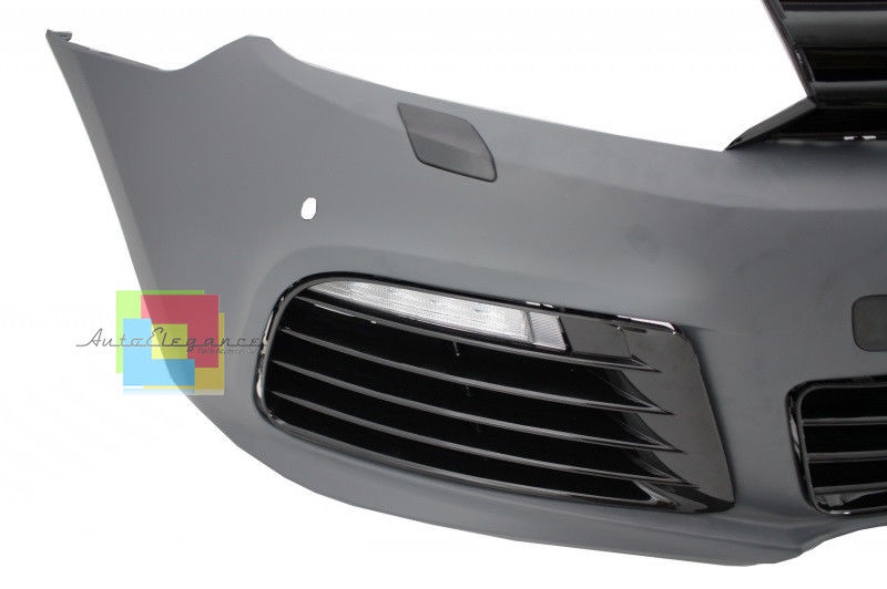 VW GOLF 6 VI 2008-2012 FRONT BUMPER WITH LED DAYTIME RUNNING LIGHTS COMPLETE R20 LOOK