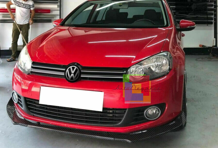 SPLITTER VW GOLF 6 VI 2008-2012 CARBON LOOK FRONT BUMPER BLADE