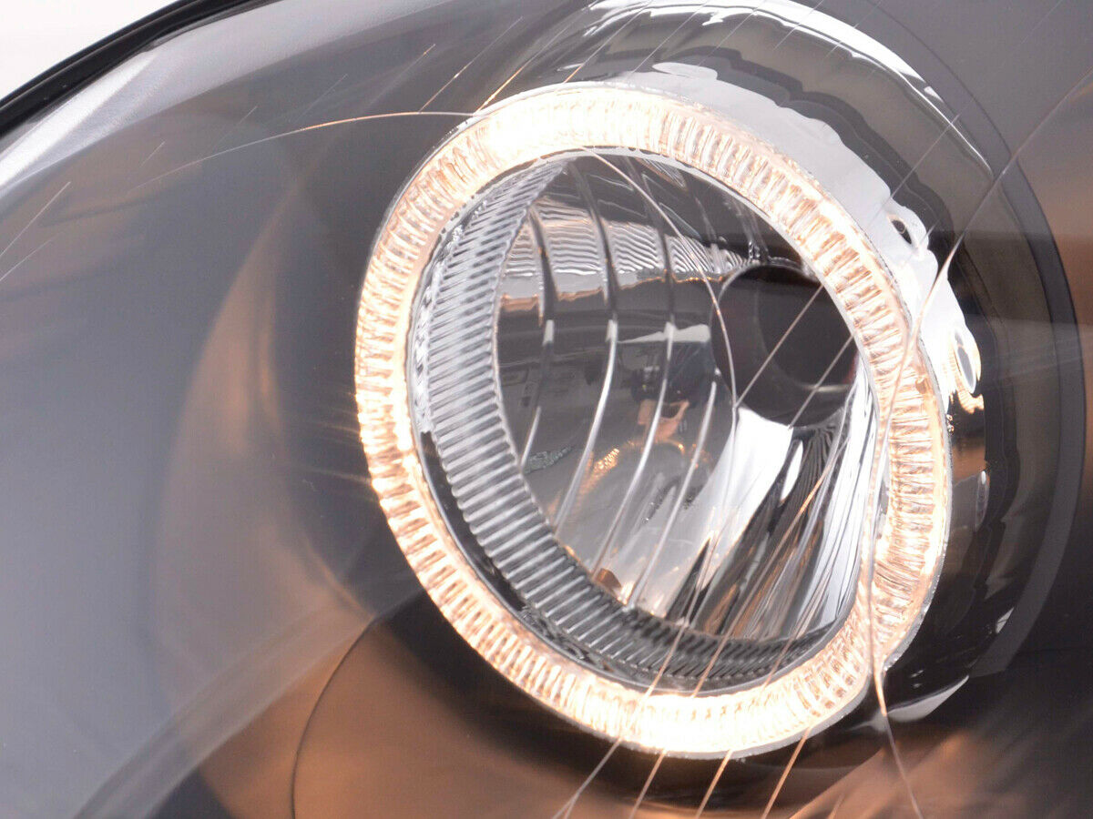 FARI ANTERIORI ANGEL EYES GIALLI FANALI NERI VW GOLF V 5 2003-2008 TUNING