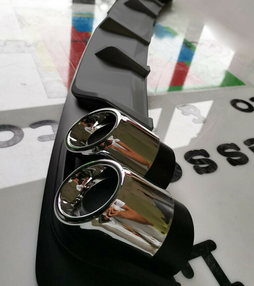 FIAT PUNTO / EVO UNDER BUMPER DIFFUSER FOUR CHROME TIP BLACK ABS