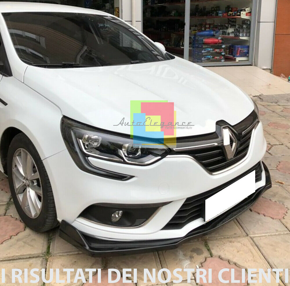 RENAULT MEGANE MK4 LAMA SOTTO PARAURTI ANTERIORE IN ABS LOOK SPLITTER NERO