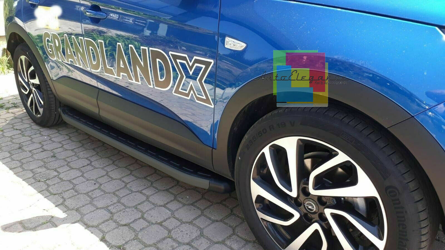 BLACK SIDE STEPS - OPEL GRANDLAND X 2017+ NON-SLIP DOOR PADS