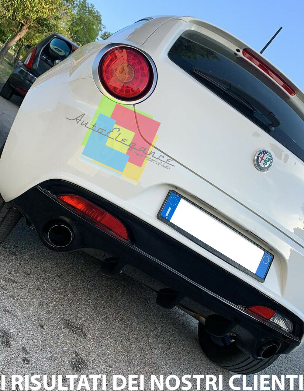 ALFA ROMEO MITO 2008+ DIFFUSER UNDER REAR BUMPER DAM GLOSSY BLACK