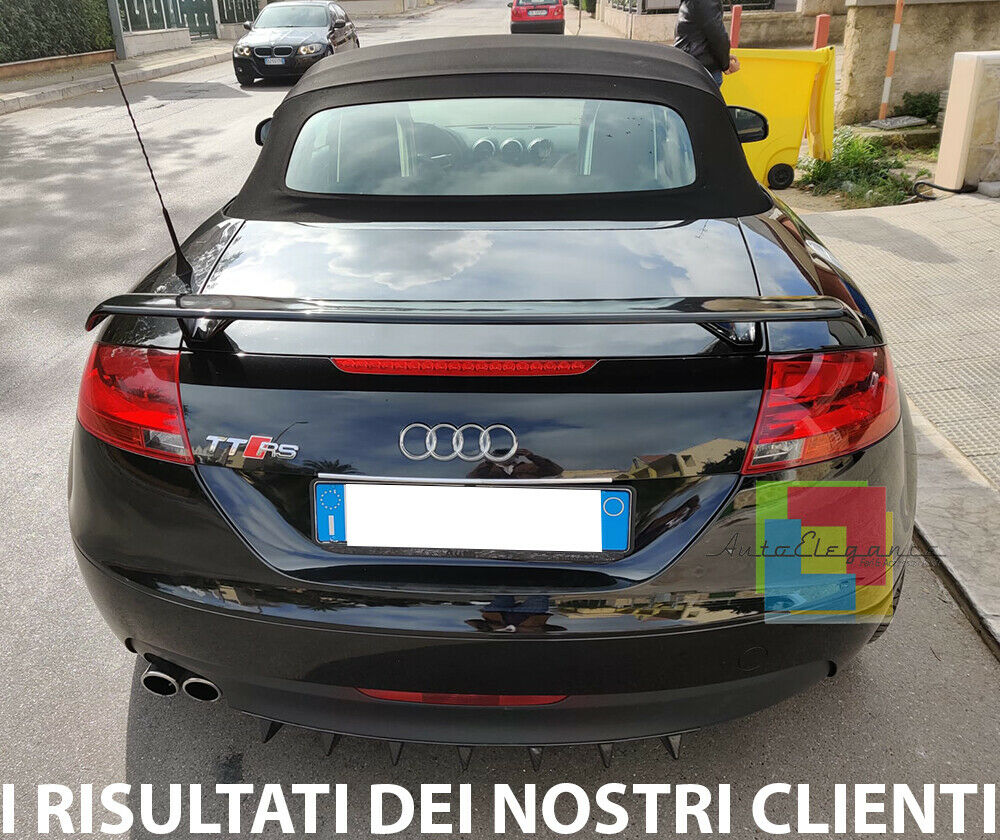 REAR BONNET SPOILER TTS TTRS LOOK FOR AUDI TT 8J GLOSSY BLACK ABS