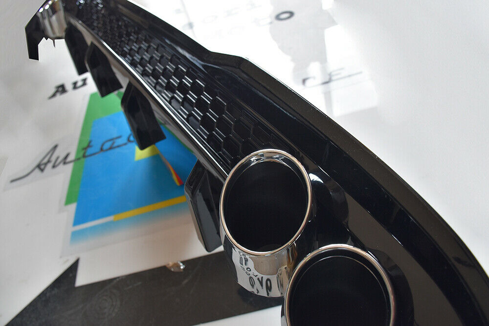 VW POLO AW1 REAR DIFFUSER UNDER BUMPER FOUR TIP ABS BLACK