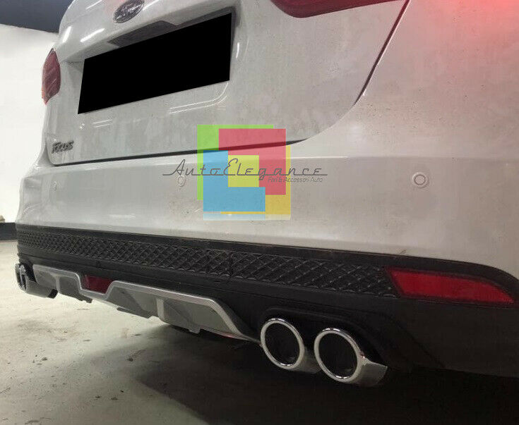 FORD FOCUS MK3 III UNDER REAR BUMPER DIFFUSER FOUR TIP ABS
