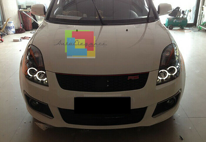 SUZUKI SWIFT III 2005-2010 FARI ANTERIORI NERI ANGEL EYES LENTICOLARI H1 / H1