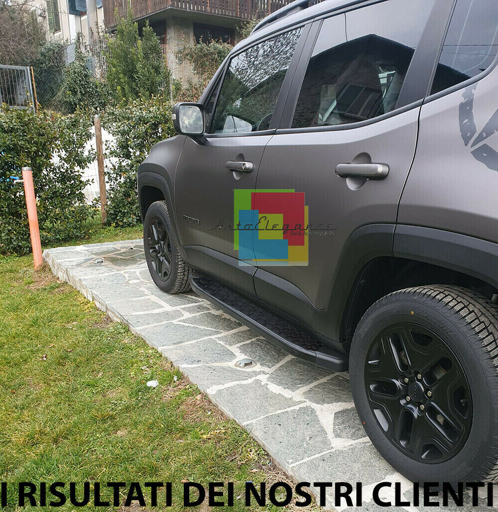 PEDANE LATERALI JEEP RENEGADE 2014+ SOTTO PORTA ANTISCIVOLO NEW NERE ..-