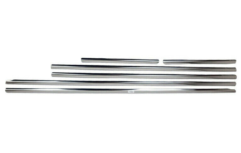 ADHESIVE MOULDINGS FIAT BRAVO II 2006- CHROME WINDOW FRAMES STAINLESS STEEL.