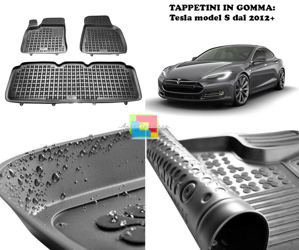 Tesla model S dal 2012+ TAPPETINI AUTO IN GOMMA - TAPPETI TOP QUALITA -1
