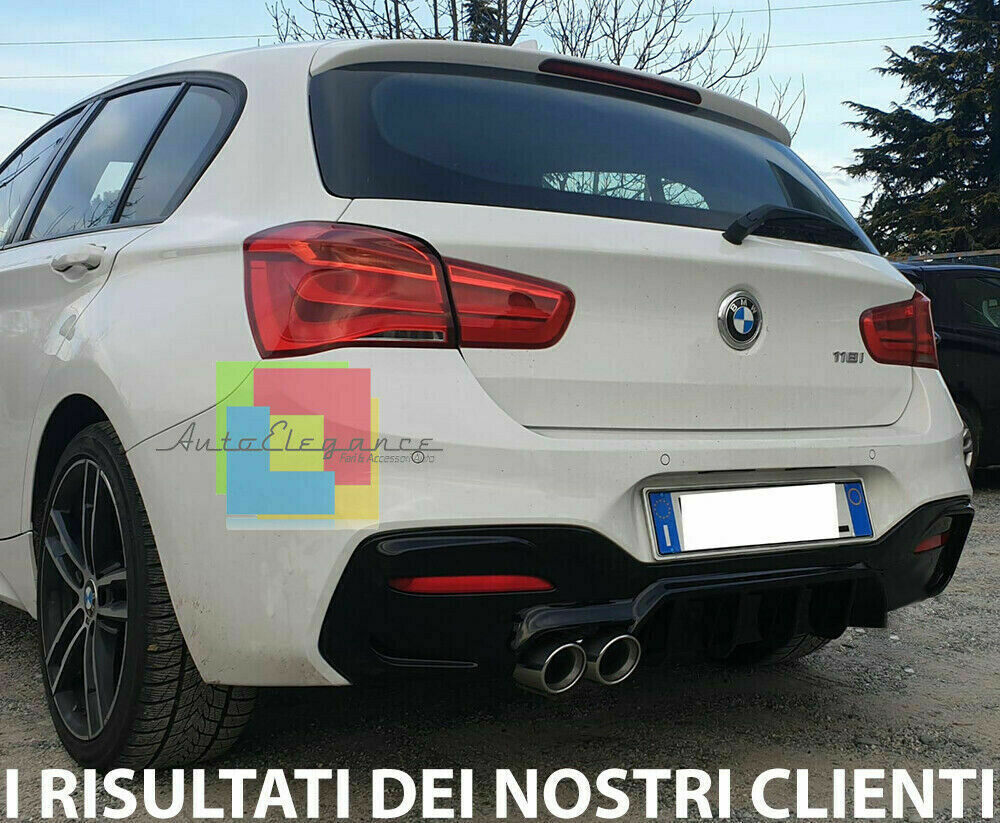 REAR DIFFUSER BMW 1 SERIES F20 F21 LCI 2015+ M SPORT LOOK GLOSSY BLACK ABS