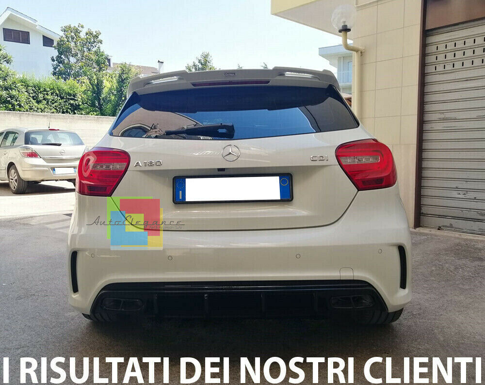 MERCEDES A-CLASS W176 2012-2018 BLACK REAR DIFFUSER AMG LOOK A45 ABS