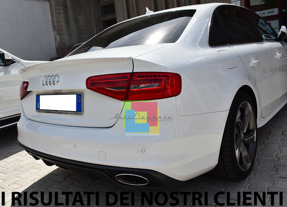 SPOILER LOOK S4 POSTERIORE COFANO AUDI A4 B8 8K BERLINA 08-15 VERNICIATO BIANCO