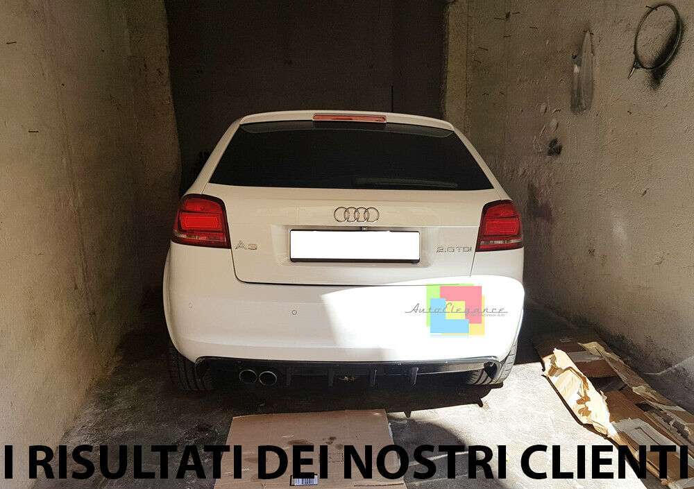 AUDI A3 S3 8P 2008-2012 FACELIFT UNDER BUMPER DIFFUSER RS3 ABS GLOSSY BLACK