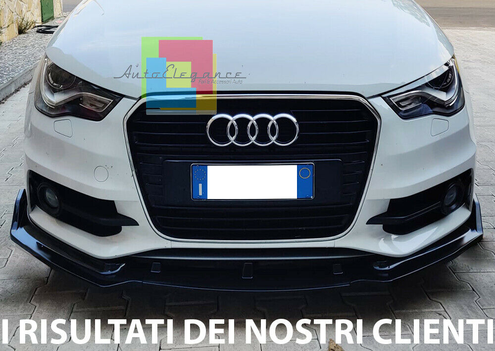 0025 AUDI A1 8X LAMA SOTTO PARAURTI ANTERIORE ABS NERO LUCIDO SPLITTER - AUTOELEGANCERICAMBI