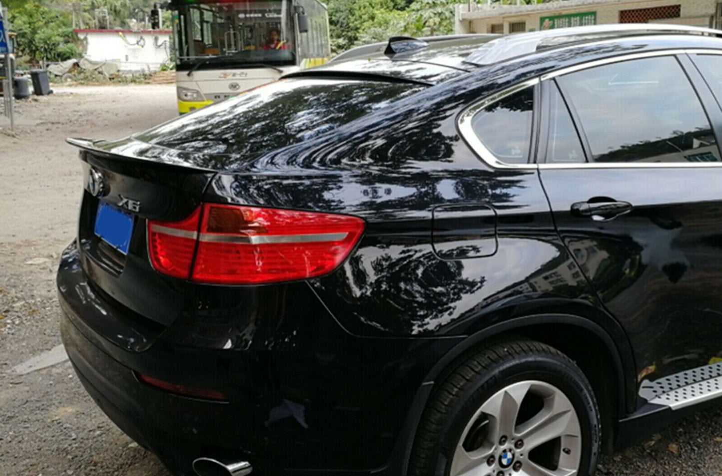 SPOILER POSTERIORE SUL COFANO BMW X6 E71 2008-2014 ABS NERO LUCIDO M SPORT