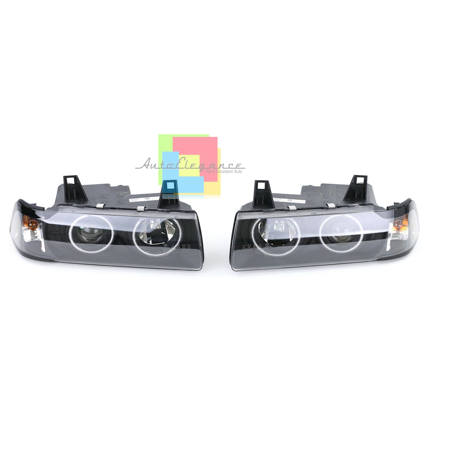 BMW SERIE 3 E36 1990-1998 FARI ANTERIORI ANGEL EYES LENTICOLARI AUTOELEGANCERICAMBI