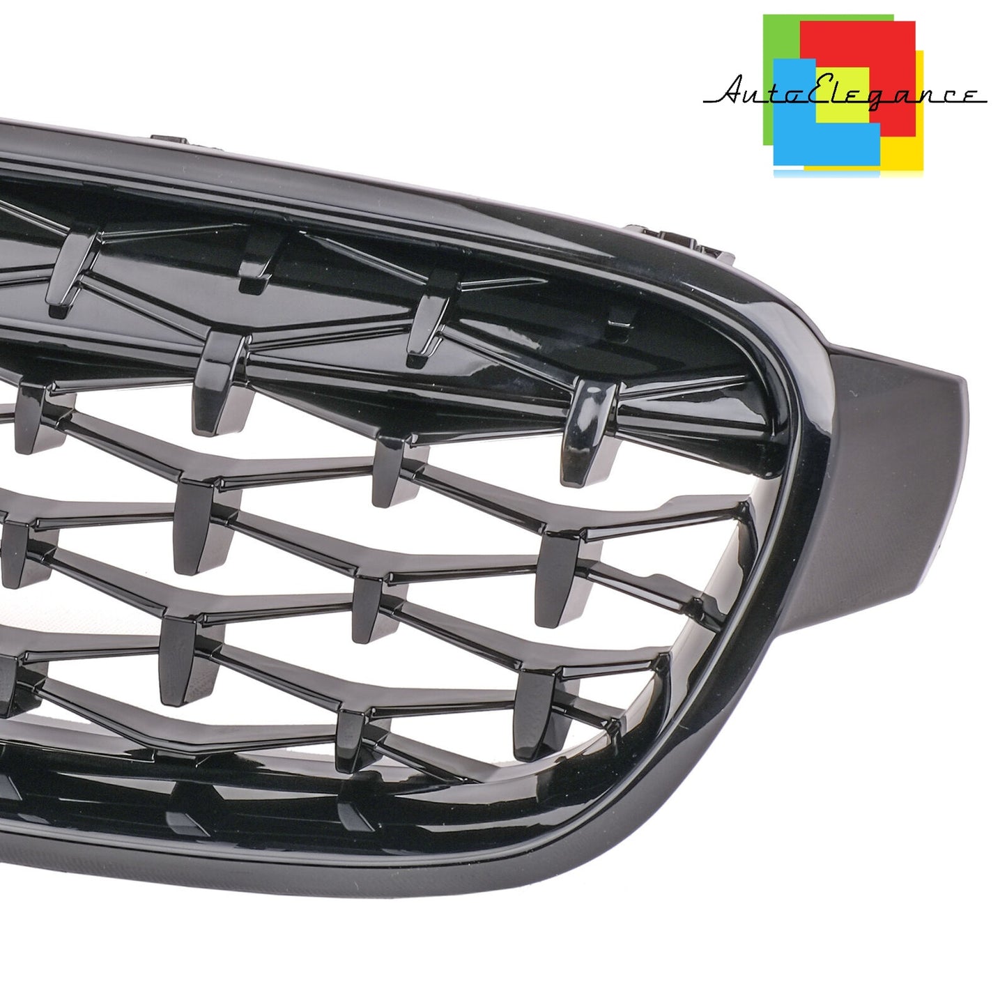 3 SERIES F30 F31 F35 GLOSS BLACK DIAMOND LOOK MUSTACHE GRILLE NEWS