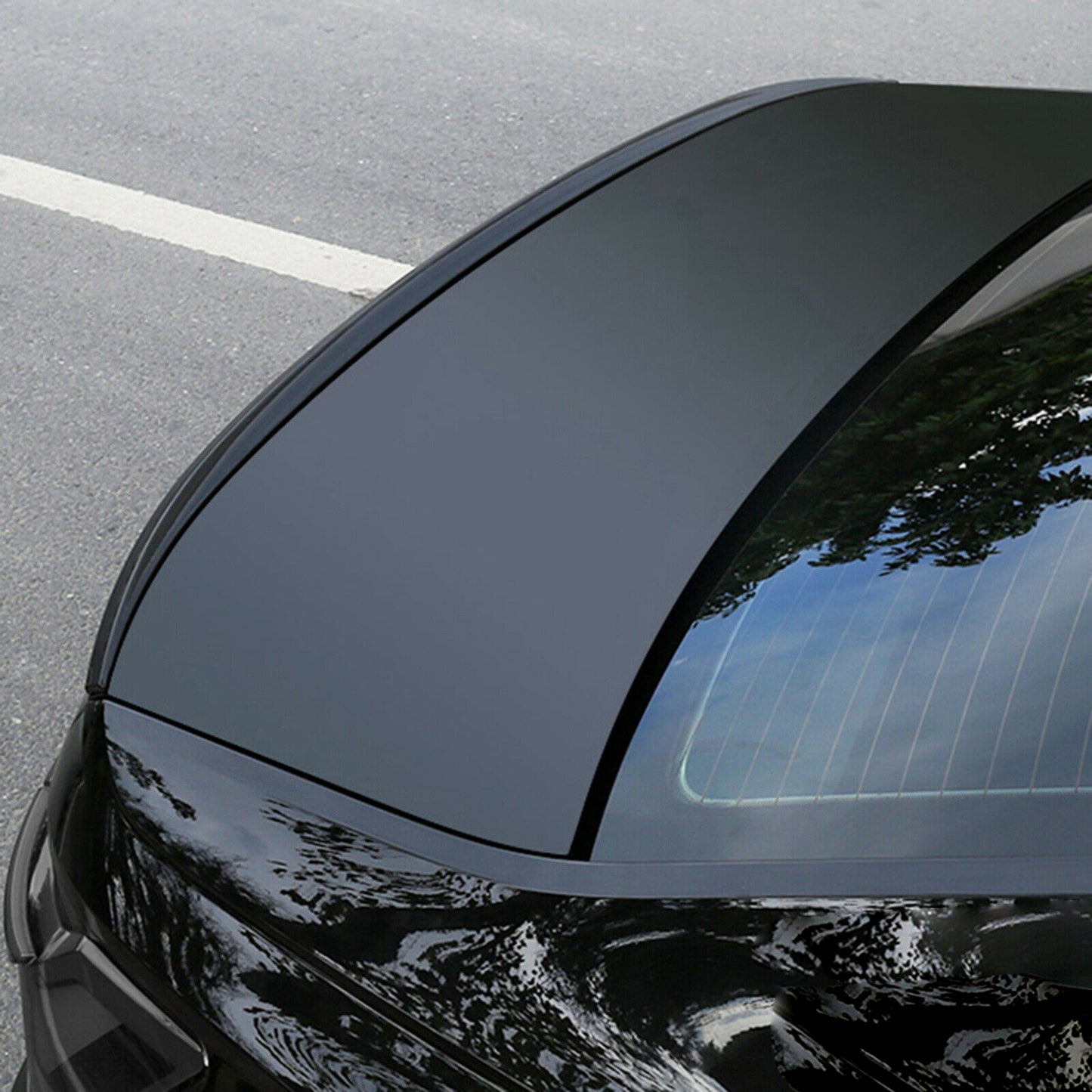 SPOILER POSTERIORE SUL COFANO PER AUDI A6 4A C8 2018+ BERLINA NERO LUCIDO ABS