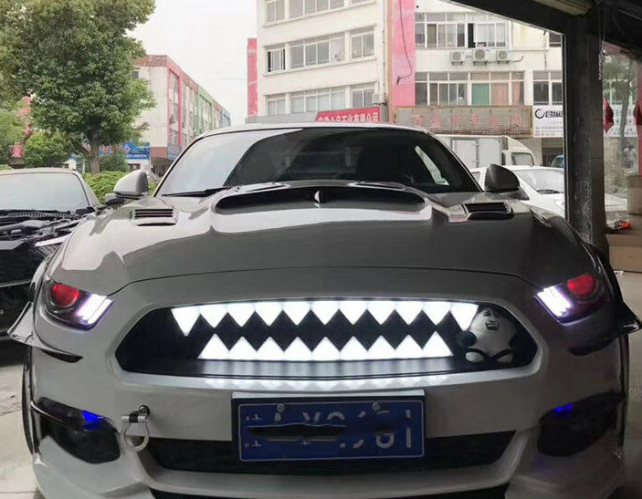 MASCHERINA FORD MUSTANG 2015-2017 GRIGLIA ANTERIORE NERA CON LED