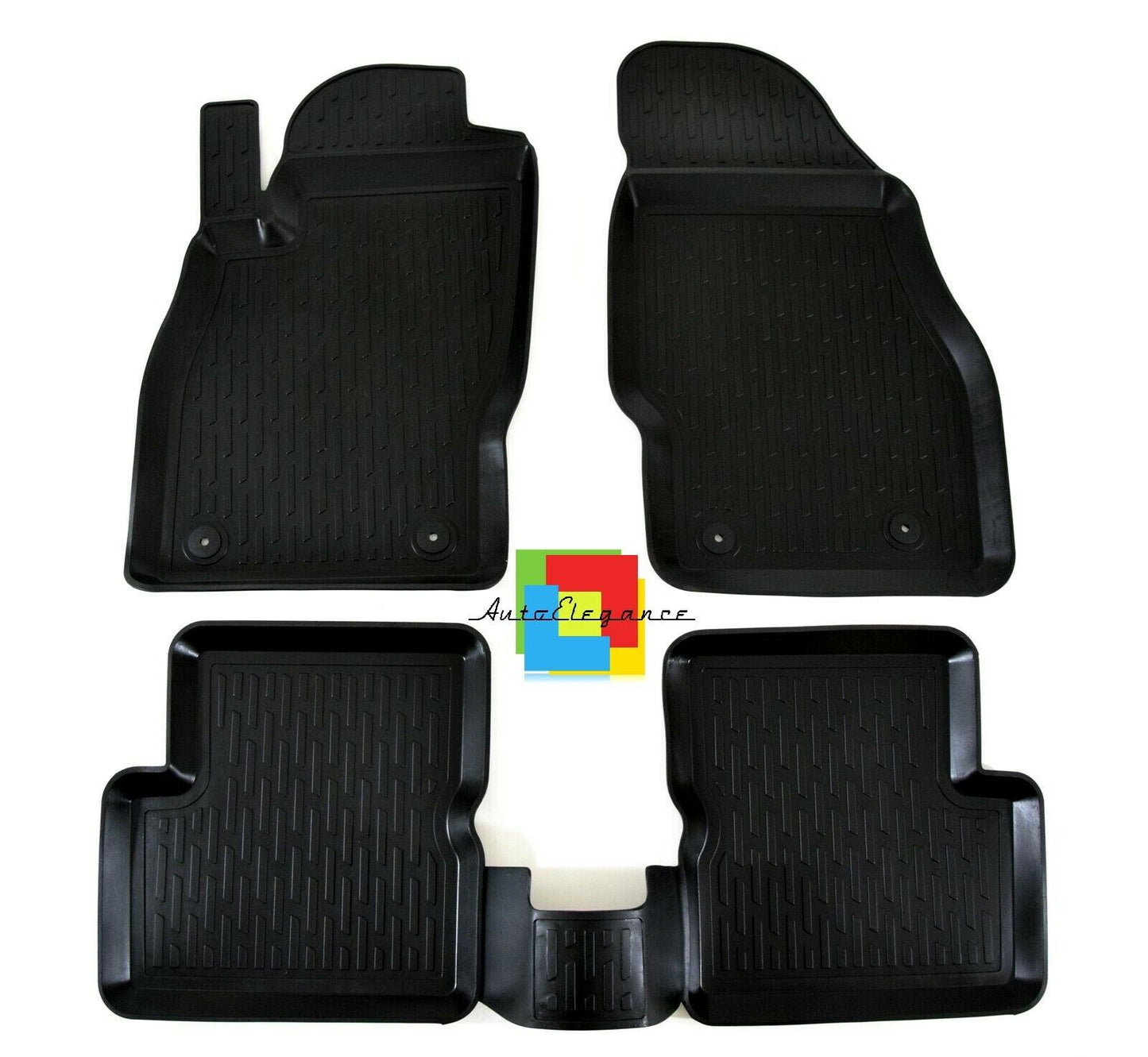 SET OF CAR INTERIOR RUBBER MATS MADE TO MEASURE OPEL CORSA E 2014-2019 0032