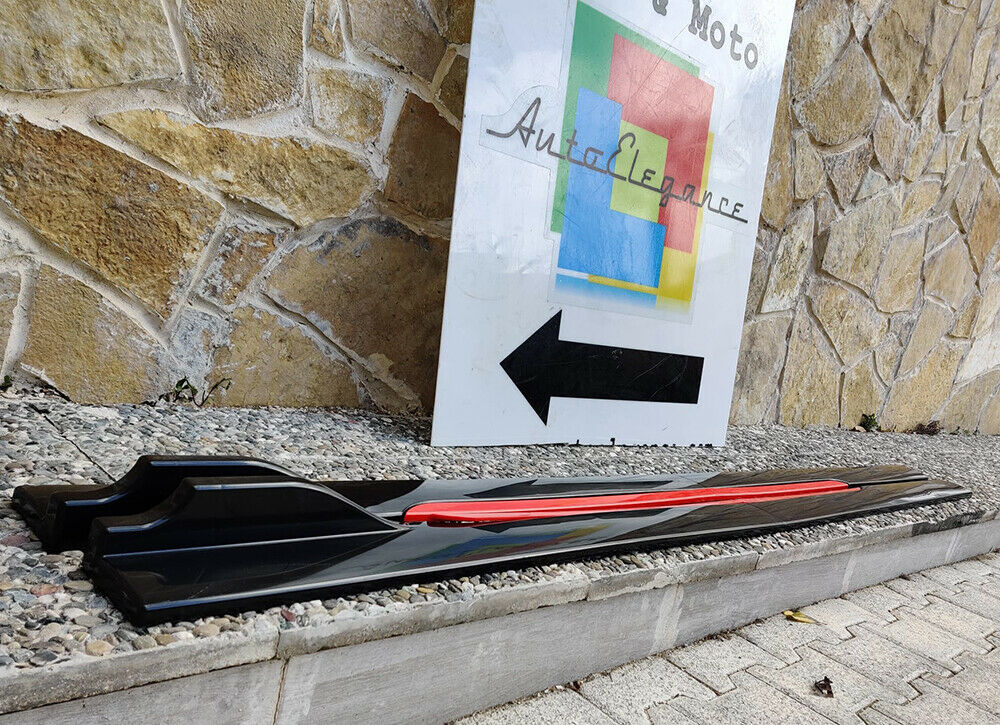AUDI COPPIA SPLITTER SOTTO MINIGONNE LATERALI SOTTOPORTA SPORTIVI RED 210CM -1 AUTOELEGANCERICAMBI