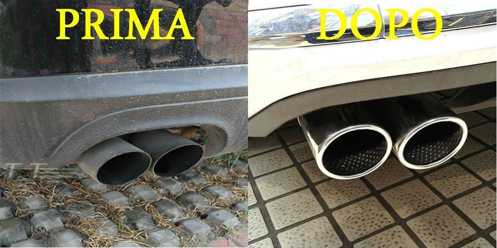 TERMINALI DI SCARICO CROMATI ACCIAIO INOX RLINE LOOK PER VW TIGUAN 5N 2007-2015