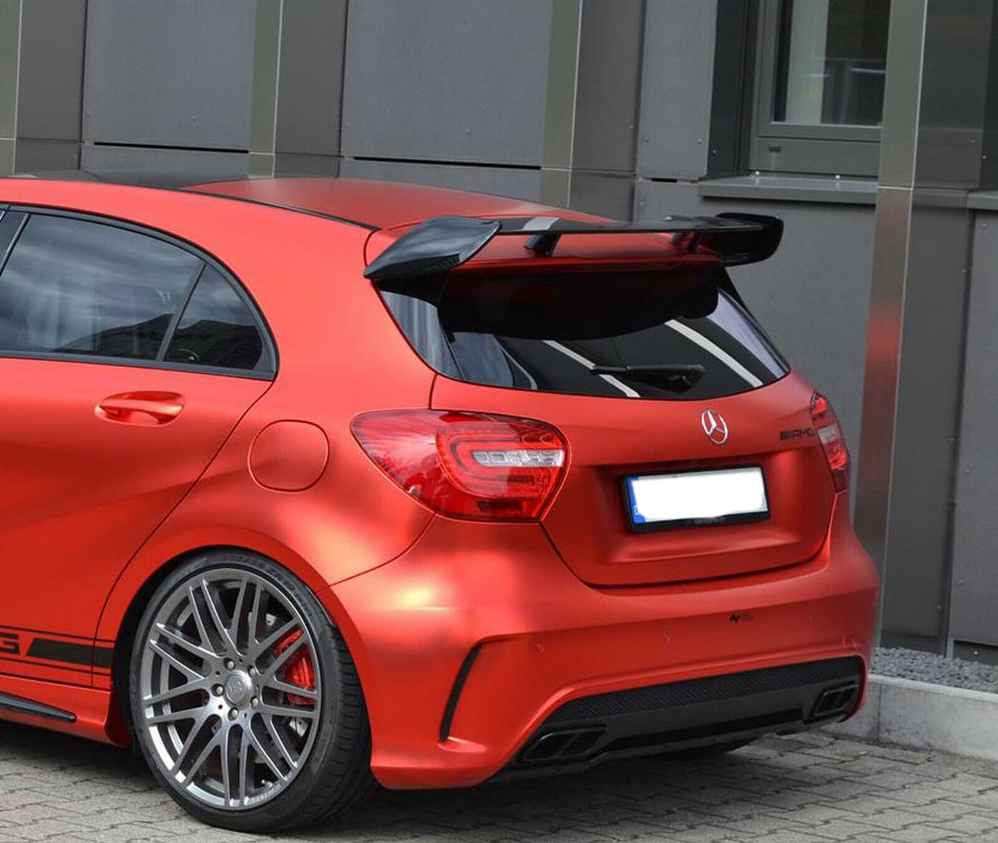 MERCEDES CLASSE A W176 2012-2018 SPOILER NERO LUCIDO TETTO POSTERIORE A45 AMG