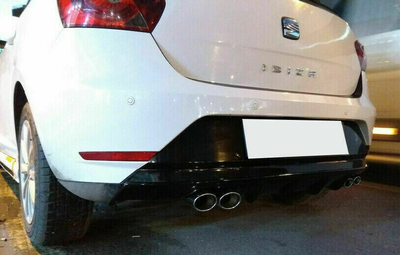 SOTTO PARAURTI POSTERIORE SEAT IBIZA 6J 5 PORTE DIFFUSORE ABS NERO DOPPIO 0032
