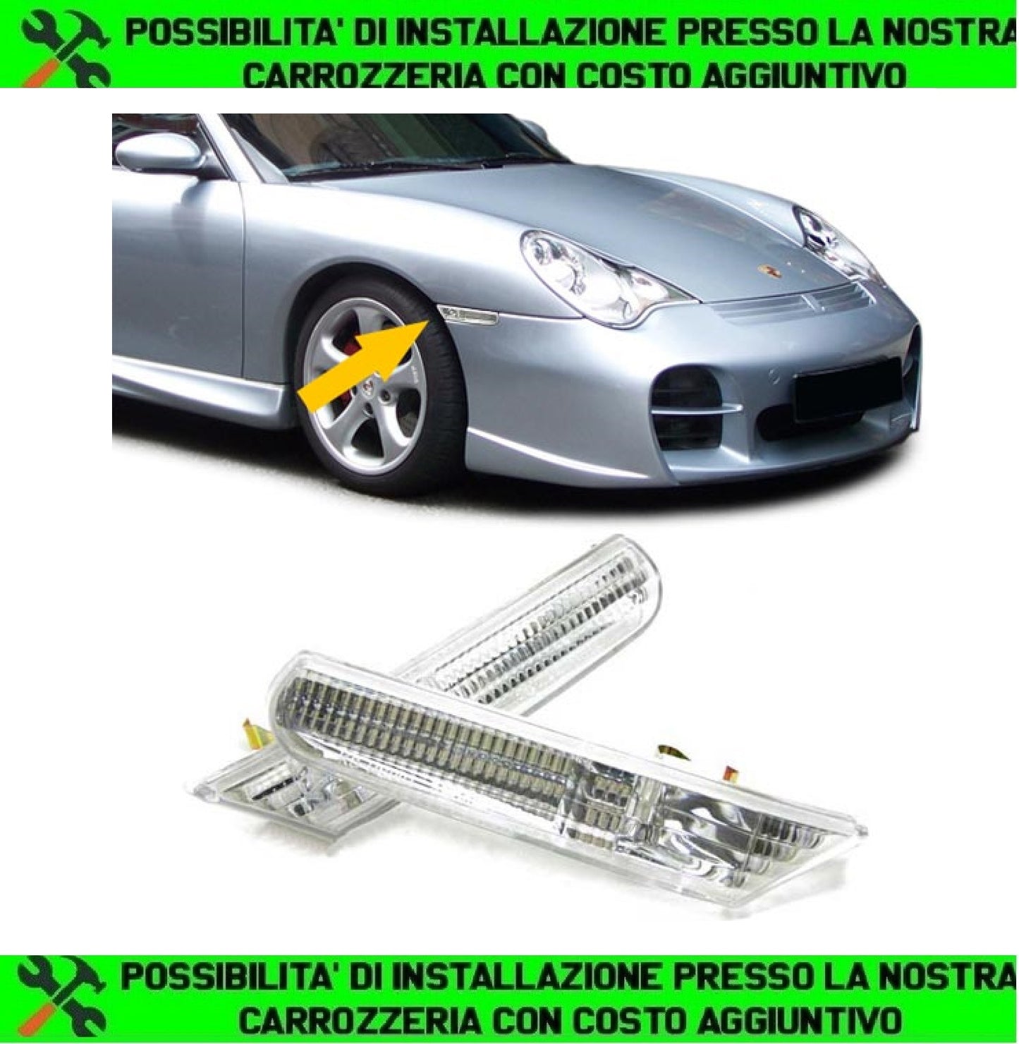 INDICATORE DI DIREZIONE LATERALE TRASPARENTE PER PORCHE BOXSTER 986 + 911 (996)