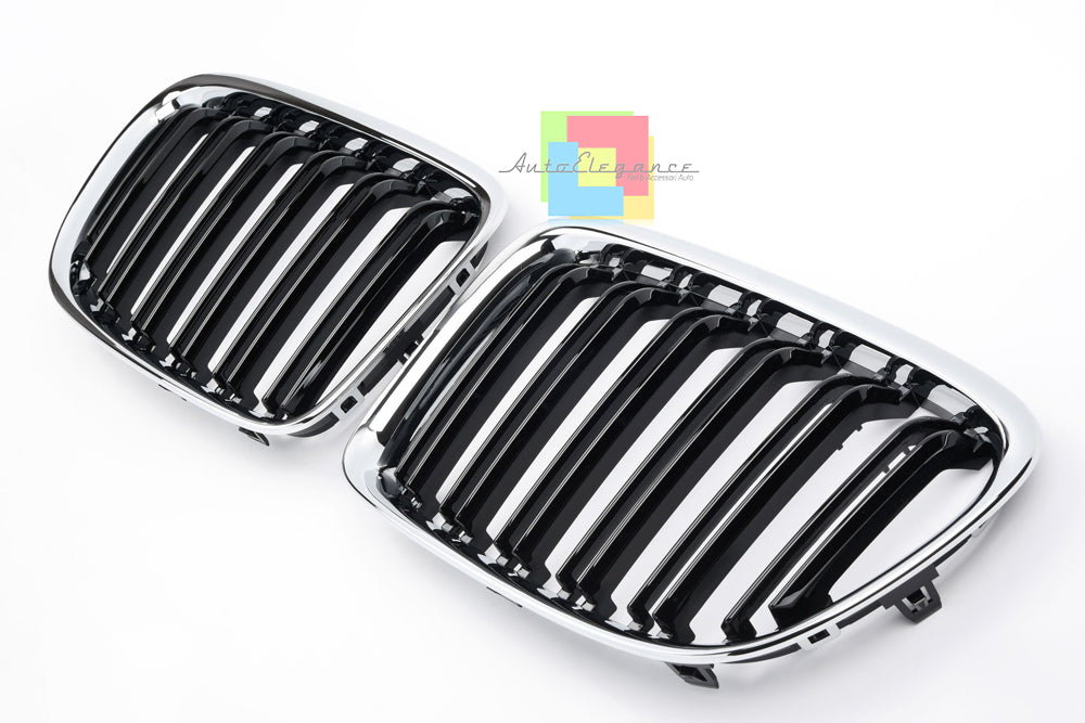 BMW X1 E84 2009-2015 MACHERINE NERE DOPPIA STRISCIA LOOK M ANTERIORI BORDO CROMO AUTOELEGANCERICAMBI