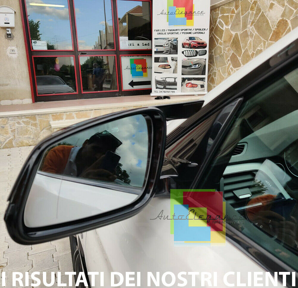 0062 SPECCHI NERO LUCIDO BMW SERIE 1 F20 F21 CALOTTE SPECCHIETTI ADESIVE ABS 3M AUTOELEGANCERICAMBI