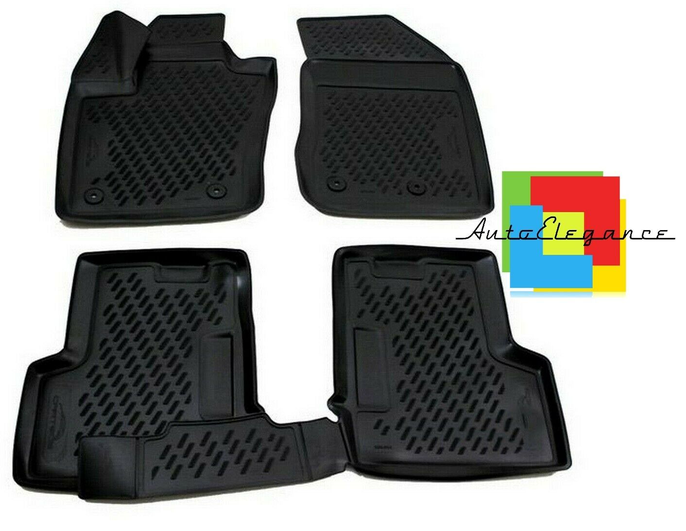 SET TAPPETINI INTERNI AUTO IN GOMMA SU MISURA FIAT 500X 2014+TAPPETI -AT-