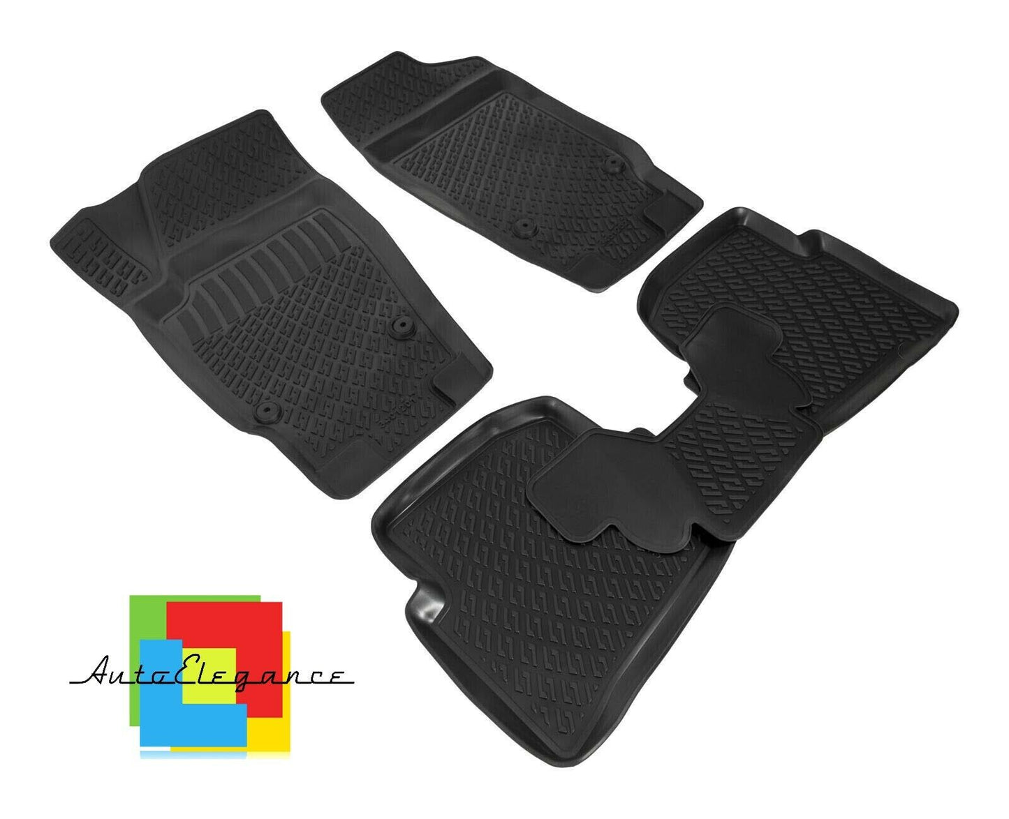 SET OF CUSTOM RUBBER CAR INTERIOR MATS VW POLO 2002-2009 -AT-