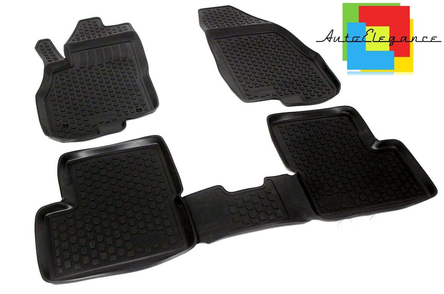 SET OF CUSTOM RUBBER CAR INTERIOR MATS FOR FIAT GRANDE PUNTO 2006-2018 -AT-