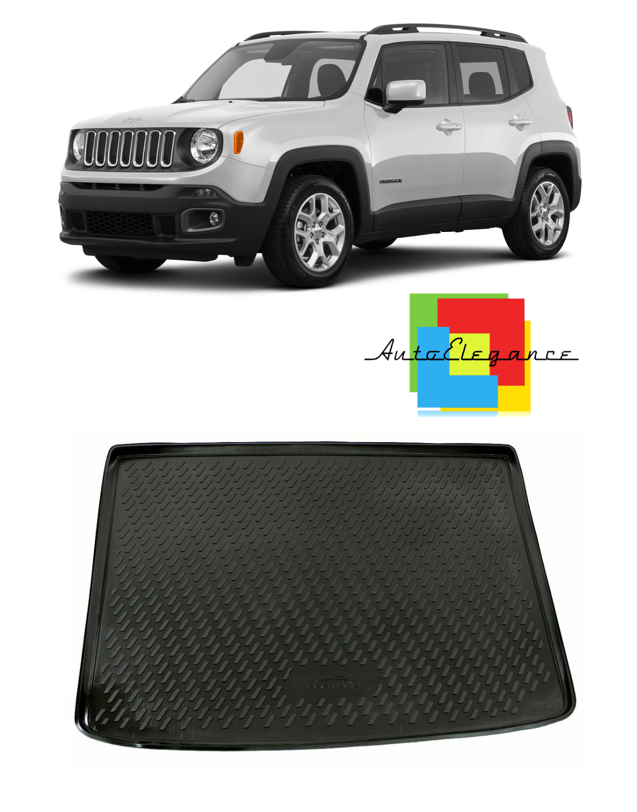 TRUNK LINER RUBBER CARPET SUPERGRIP JEEP RENEGADE 2015+ -AT-