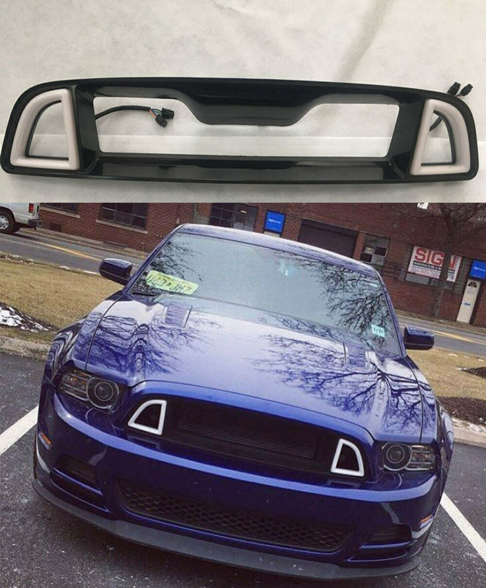 FORD MUSTANG 2005-2014 BLACK FRONT GRILLE WITH 6000K WHITE LED