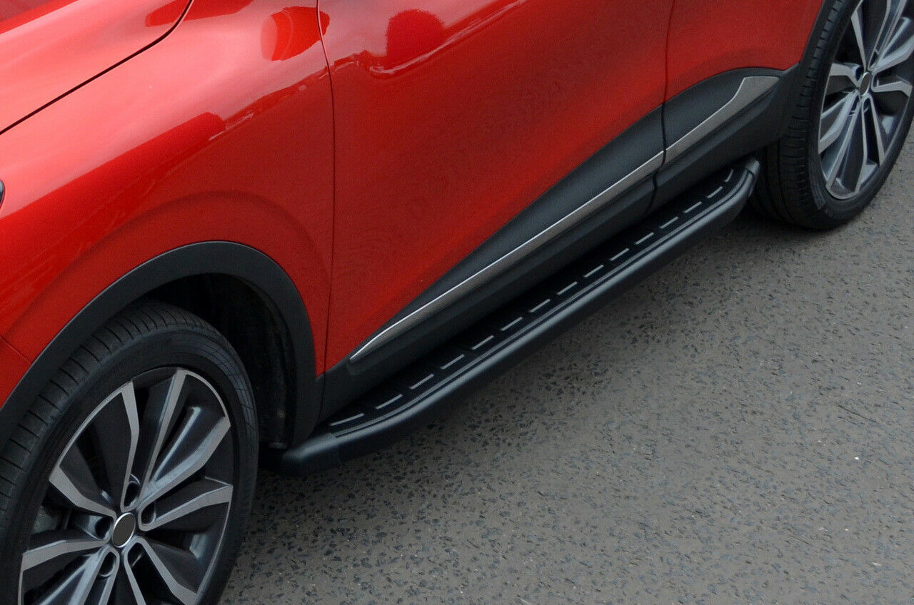 RENAULT KADJAR 2015+ PEDANE LATERALI SOTTO PORTA NERE ALLUMINIO