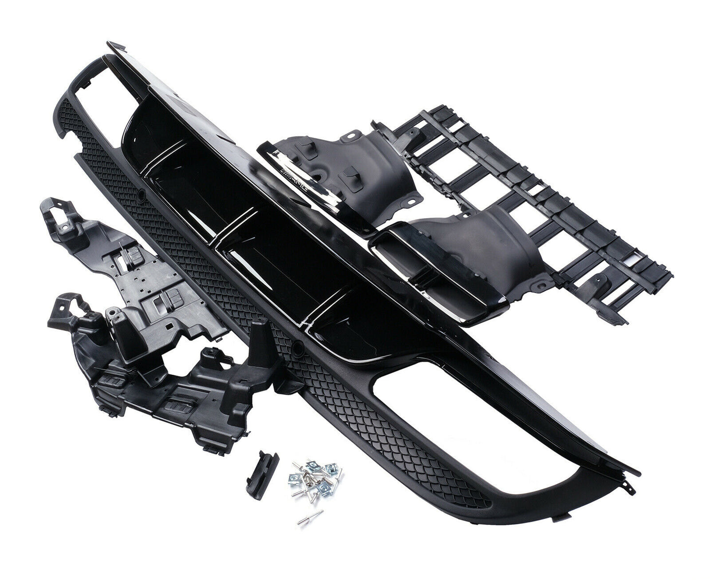 REAR DIFFUSER MERCEDES C W205 S205 2014-2018 STAINLESS STEEL TIPPER AMG C63 BLACK