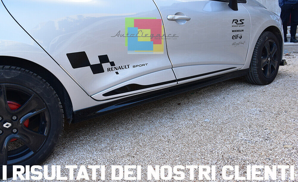 0030 RENAULT CLIO 4 IV 5 PORTE COPPIA MINIGONNE LATERALI SOTTO PORTA IN ABS RS AUTOELEGANCERICAMBI