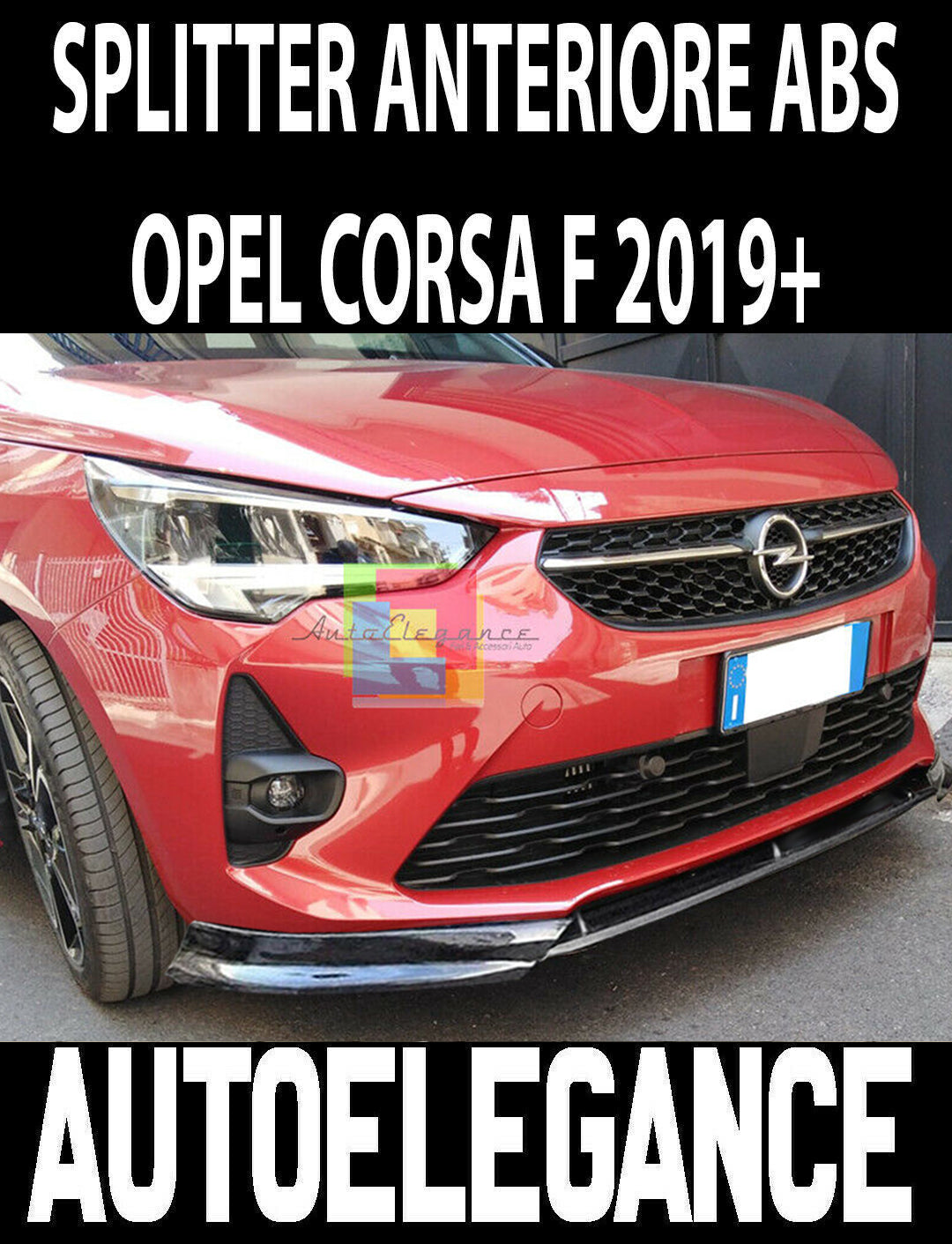Front spoiler compatible with Opel Corsa F 2019- (ABS)