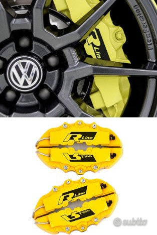 VW COVER BRAKE CALIPER COVER R-LINE LOOK YELLOW