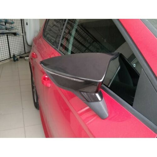 SEAT IBIZA V 2017+ CALOTTE ADESIVE SPECCHI SPECCHIETTI RETROVISORI NERO LUCIDO
