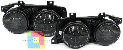 BMW SERIE 5 E34 BMW SERIE 7 E32 FARI ANTERIORI TUNING NERO FUME H1 / H1 AUTOELEGANCERICAMBI