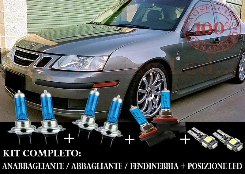 SAAB 9-3 2002-2007 SET COMPLETO LAMPADE BLU XENON + POSIZIONE A LED