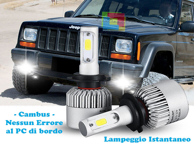 LAMPADE FENDINEBBIA A LED CREE JEEP CHEROKEE XJ CAMBUS BIANCO GHIACCIO
