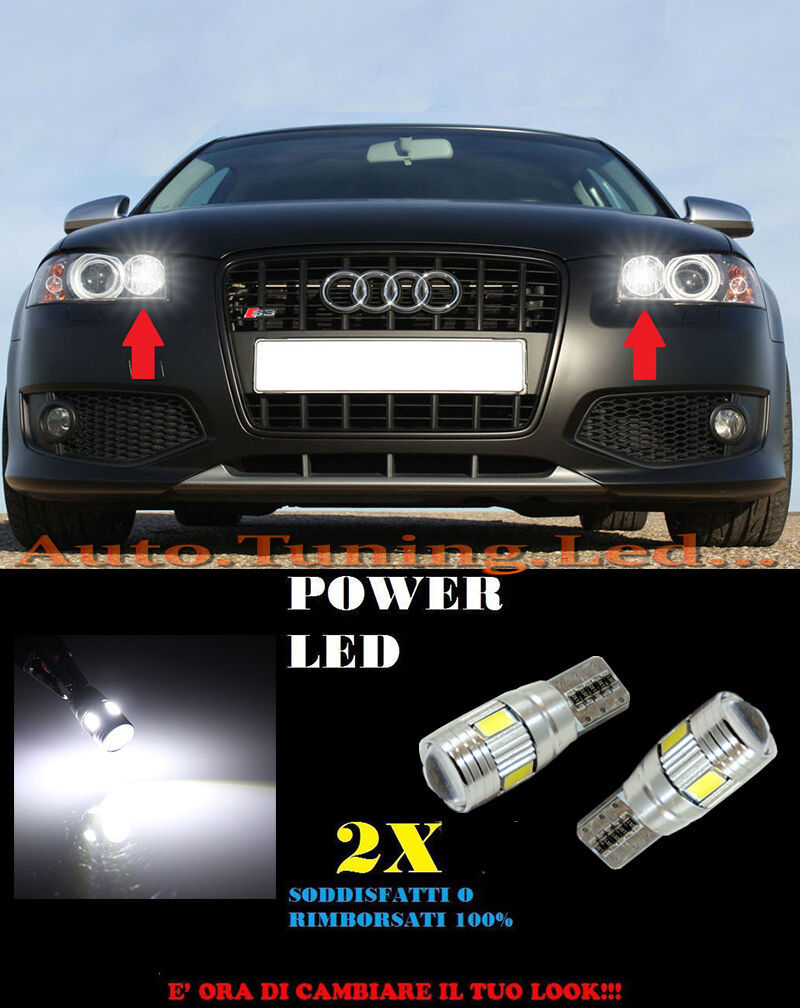 POSITION LIGHTS AUDI A3 8P 8PA 03-12 CANBUS T10 WHITE 6 LED W5W SUPER QUALITY
