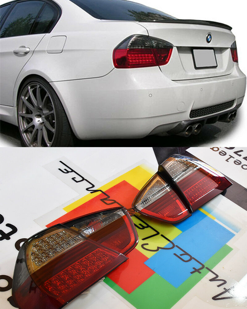 BMW SERIE 3 E90 2005-2008 FARI POSTERIORI LED DESIGN ROSSO FUME' - LOOK M AUTOELEGANCERICAMBI