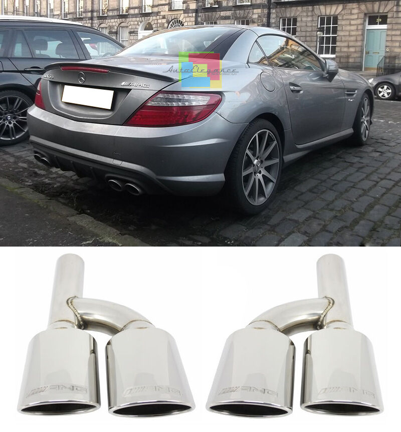 MERCEDES BENZ SLK R172 SPORTS EXHAUST PIPES LOOK 55 AMG